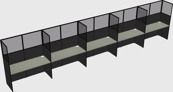Shared rectangular cubicle