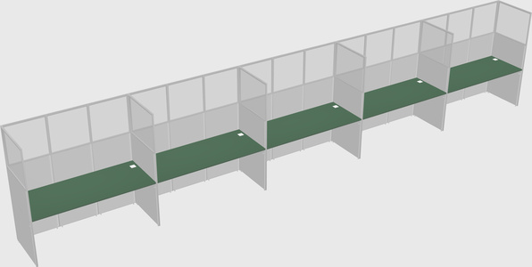 Shared rectangular cubicle