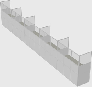 Shared rectangular cubicle