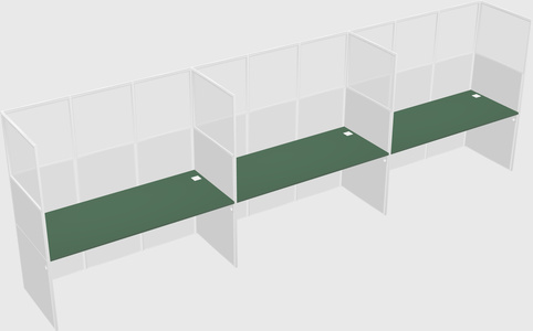 Shared rectangular cubicle