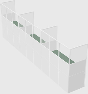 Shared rectangular cubicle
