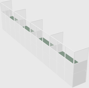 Shared rectangular cubicle