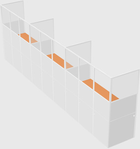 Shared rectangular cubicle