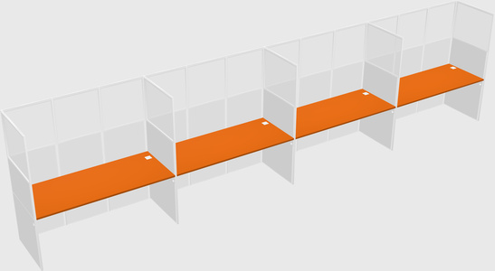 Shared rectangular cubicle