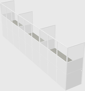 Shared rectangular cubicle