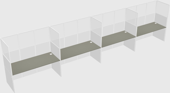 Shared rectangular cubicle