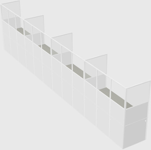 Shared rectangular cubicle