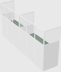 Shared rectangular cubicle