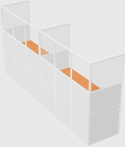 Shared rectangular cubicle