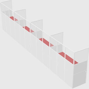 Shared rectangular cubicle