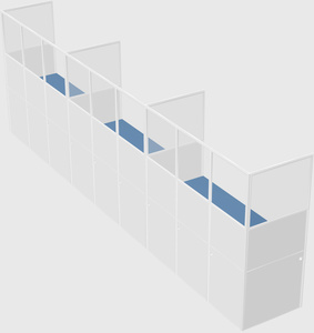Shared rectangular cubicle