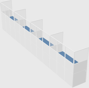 Shared rectangular cubicle
