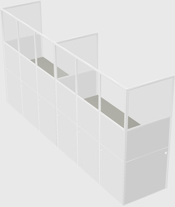 Shared rectangular cubicle