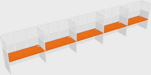 Shared rectangular cubicle