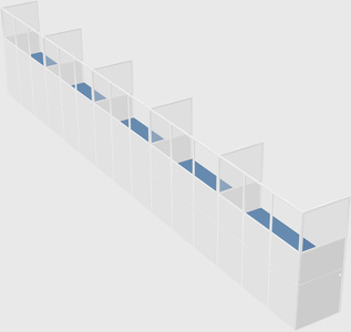 Shared rectangular cubicle