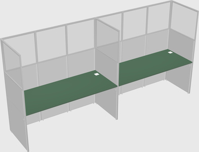 Shared rectangular cubicle