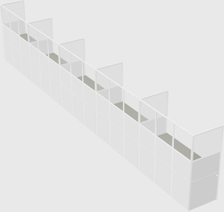 Shared rectangular cubicle