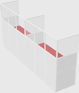 Shared rectangular cubicle