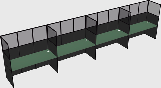 Shared rectangular cubicle