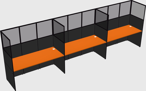 Shared rectangular cubicle