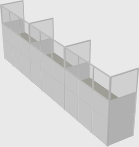 Shared rectangular cubicle