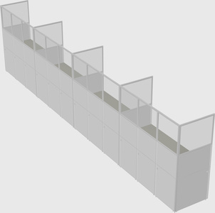 Shared rectangular cubicle