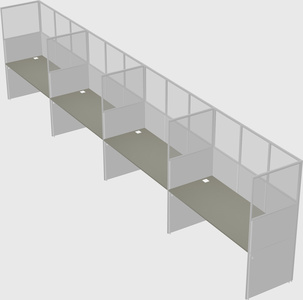 Shared rectangular cubicle