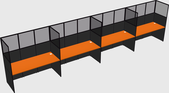 Shared rectangular cubicle