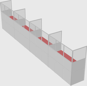 Shared rectangular cubicle