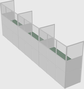 Shared rectangular cubicle