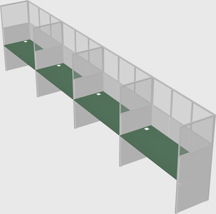 Shared rectangular cubicle
