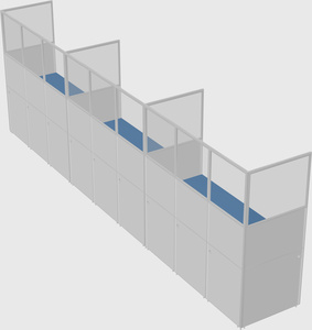 Shared rectangular cubicle