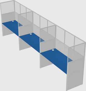 Shared rectangular cubicle