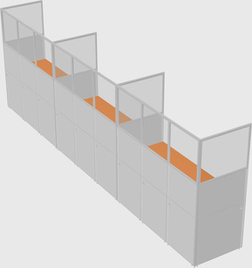 Shared rectangular cubicle