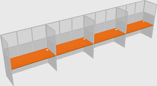 Shared rectangular cubicle