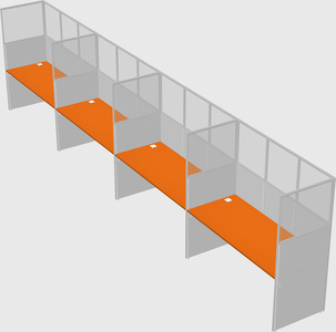 Shared rectangular cubicle