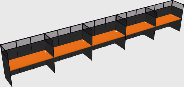 Shared rectangular cubicle
