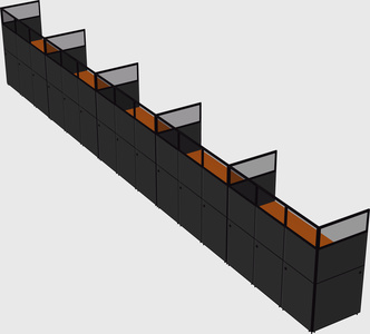 Shared rectangular cubicle