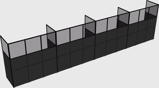 Shared rectangular cubicle