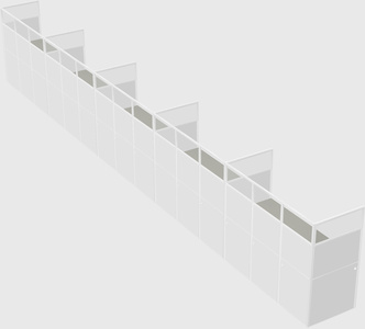 Shared rectangular cubicle