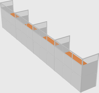 Shared rectangular cubicle