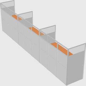 Shared rectangular cubicle