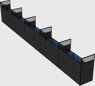Shared rectangular cubicle