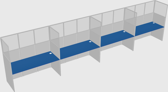 Shared rectangular cubicle