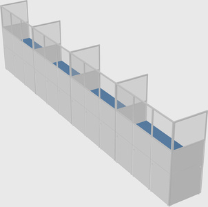 Shared rectangular cubicle