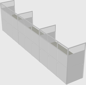 Shared rectangular cubicle
