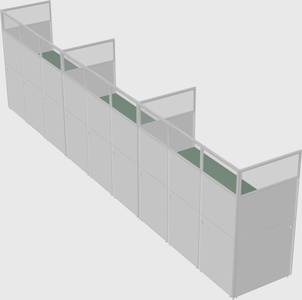 Shared rectangular cubicle