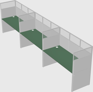 Shared rectangular cubicle