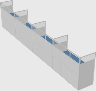 Shared rectangular cubicle