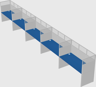 Shared rectangular cubicle